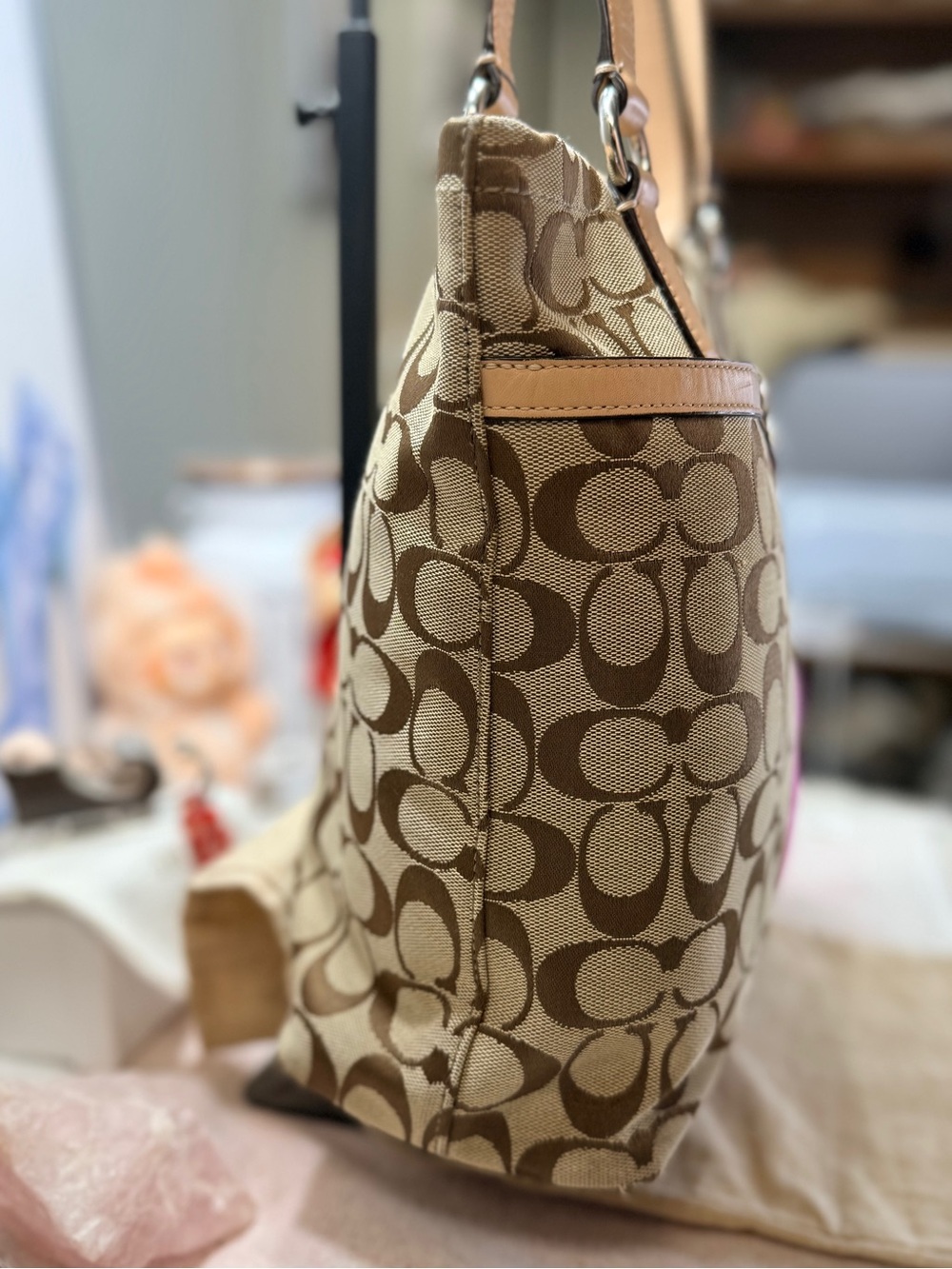 Coach Signature Stripe 12CM Tote Bag - Picture 2 of 11